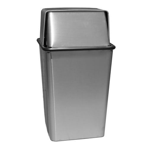 Witt Industries® Waste Watchers® 36 Gallon Push Top Hamper and Top, Stainless Steel